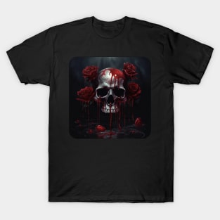 Rose Skull Blood T-Shirt